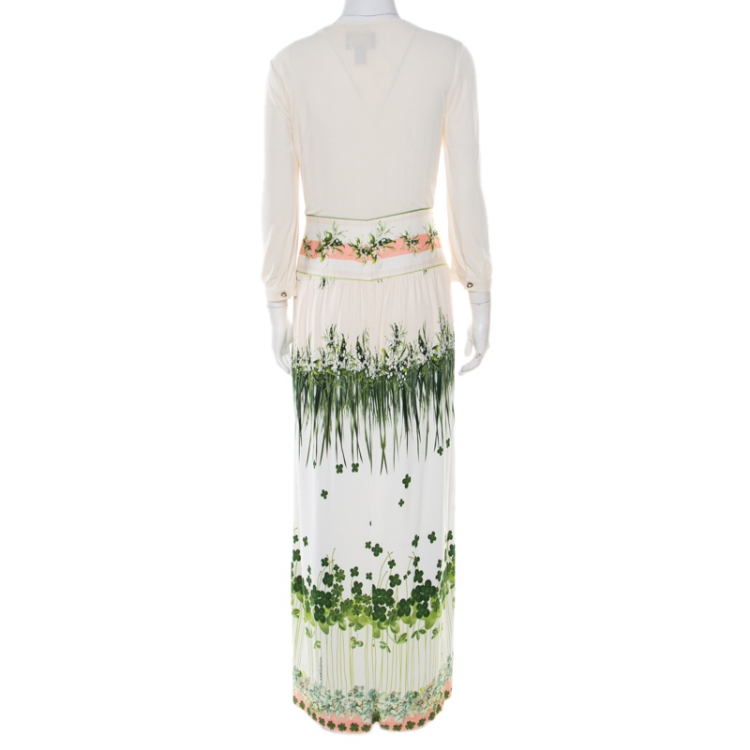 Pre Owned Class by Roberto Cavalli Multicolor Floral Printed Long Sleeve Maxi Dress M