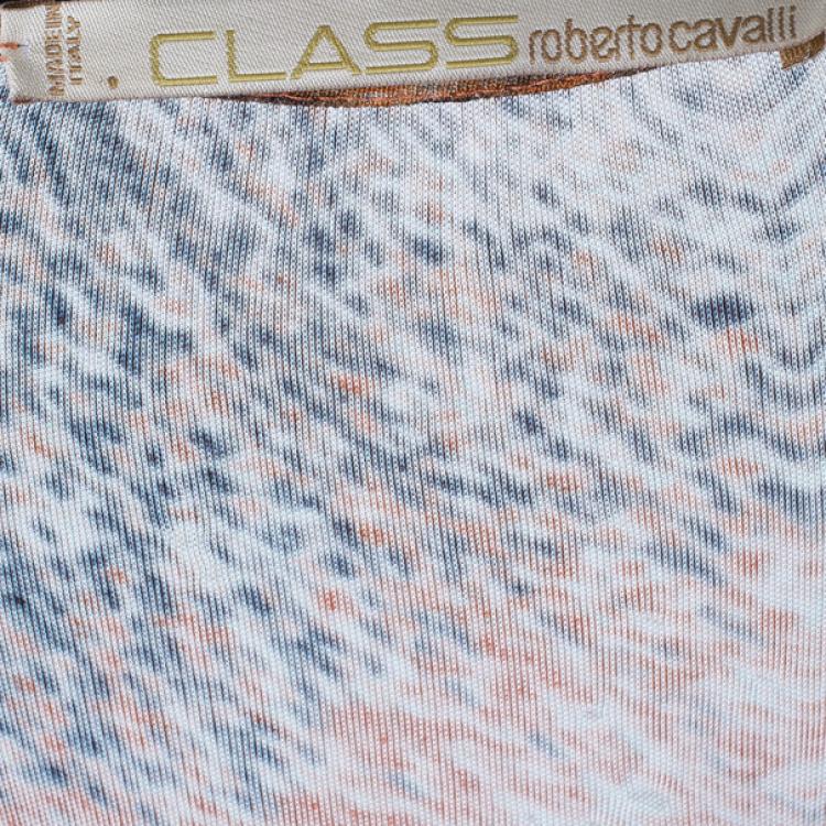 Pre Owned Class by Roberto Cavalli Printed Fringe Maxi Dress M