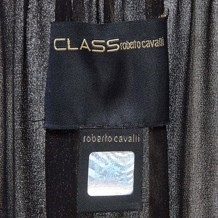 Pre Owned Class by Roberto Cavalli Green Animal Print Lace Insert Chiffon Maxi Dress M