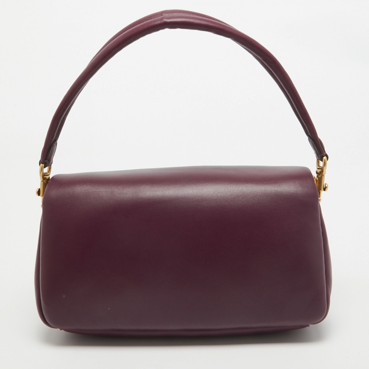 Pre Owned Coach Purple Leather Pillow Tabby 26 Shoulder Bag