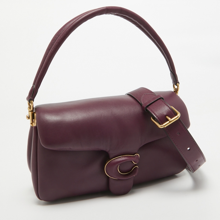 Pre Owned Coach Purple Leather Pillow Tabby 26 Shoulder Bag