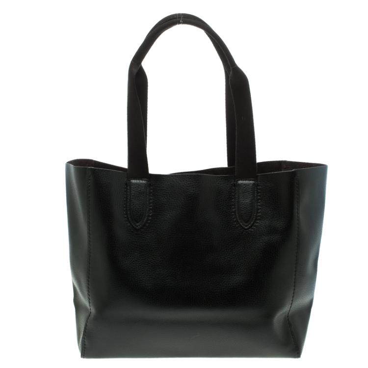 Pre Owned Coach Black Pebbled Leather Derby Tote