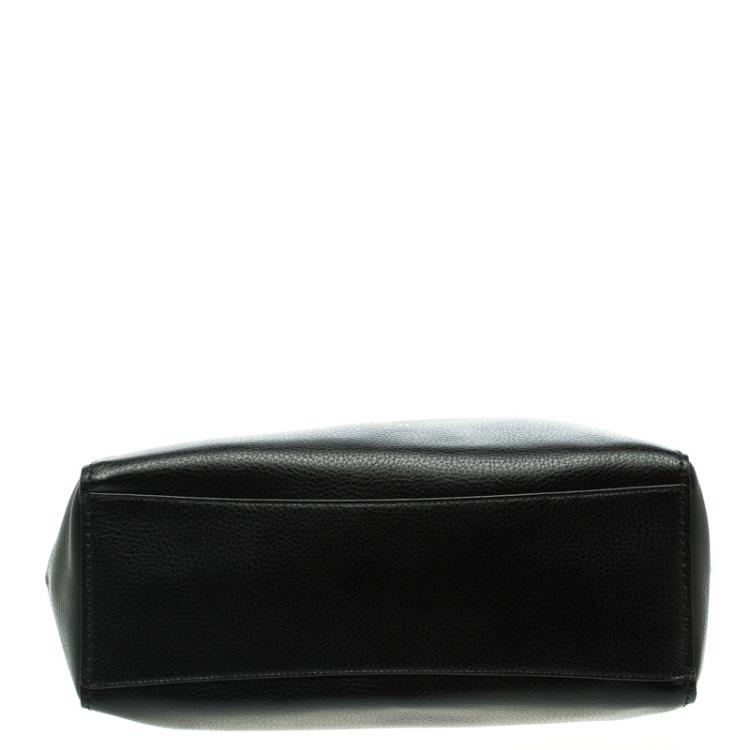 Pre Owned Coach Black Pebbled Leather Derby Tote