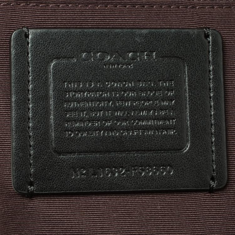 Pre Owned Coach Black Pebbled Leather Derby Tote
