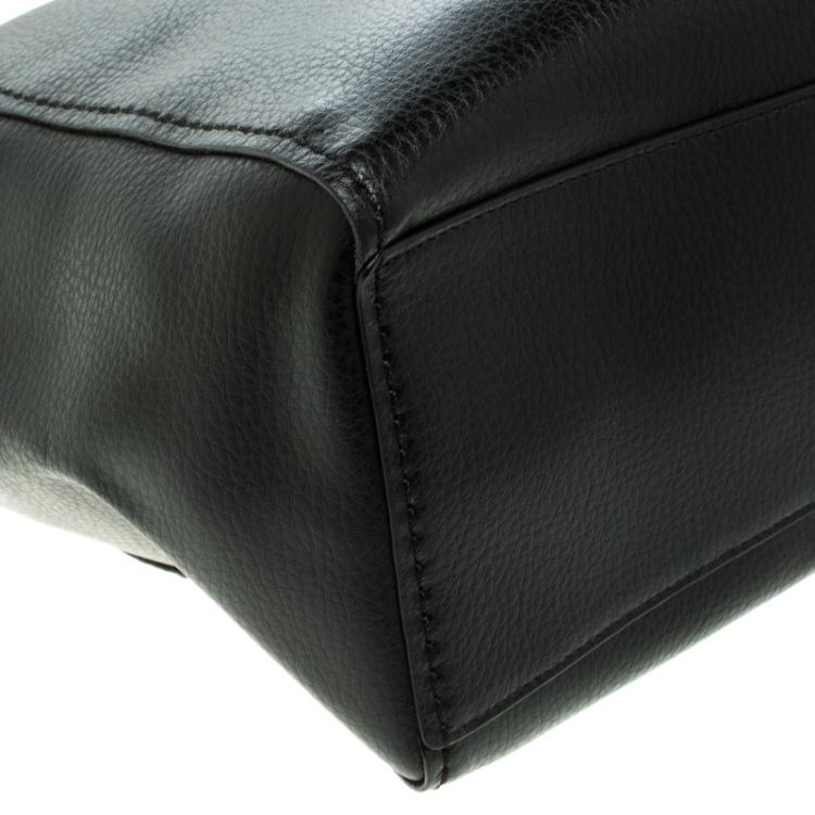 Pre Owned Coach Black Pebbled Leather Derby Tote