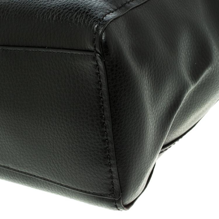 Pre Owned Coach Black Pebbled Leather Derby Tote
