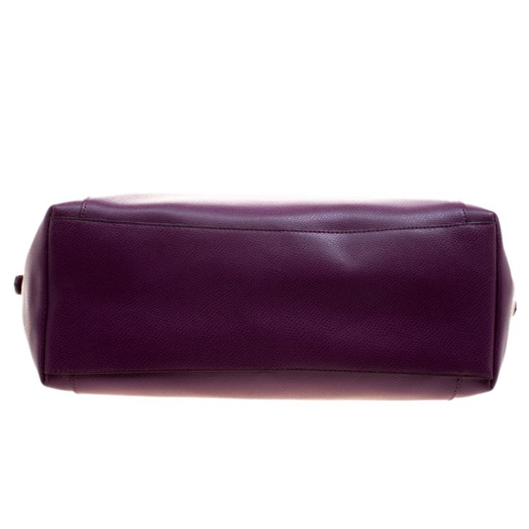Pre Owned Coach Purple Leather Ava Chain Tote