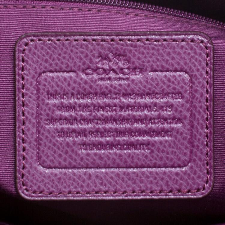 Pre Owned Coach Purple Leather Ava Chain Tote