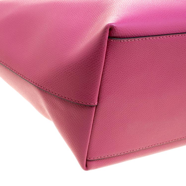 Pre Owned Coach Pink Leather City Zip Tote