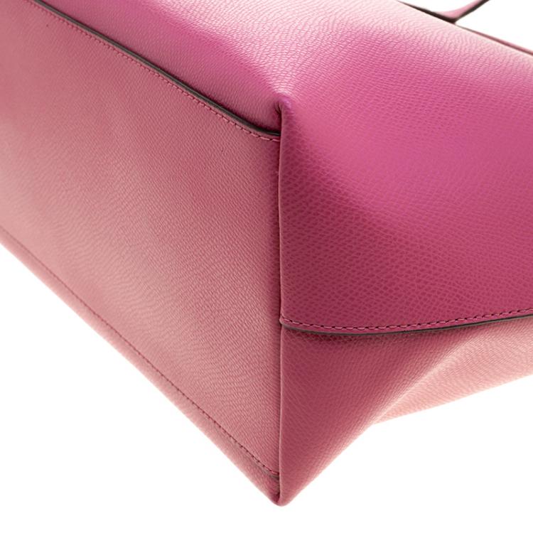 Pre Owned Coach Pink Leather City Zip Tote