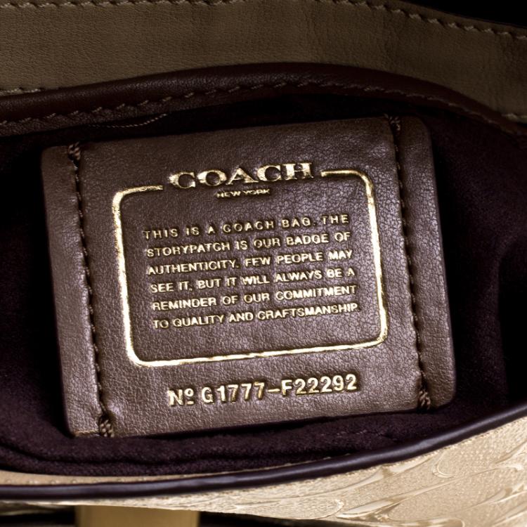 Pre Owned Coach Beige Leather Turn Lock Crossbody Bag