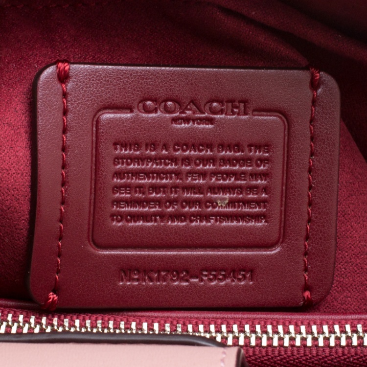 Pre Owned Coach Pink Signature Patent Leather Tote