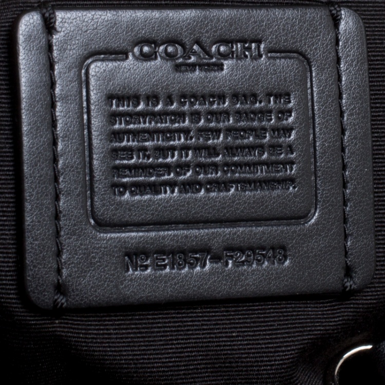 Pre Owned Coach Black Signature Canvas and Leather Small Lexy Shoulder Bag