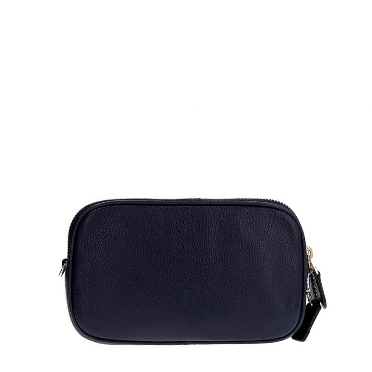 Pre Owned Coach Navy Blue Leather Sadie Clutch Bag