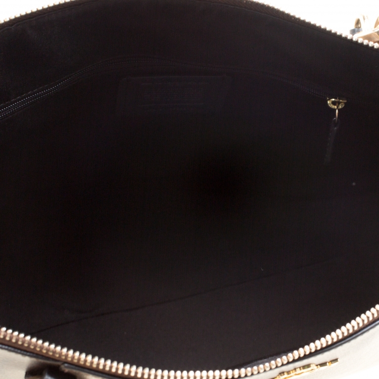 Pre Owned Coach Brown Signature Coated Canvas Ava Tote