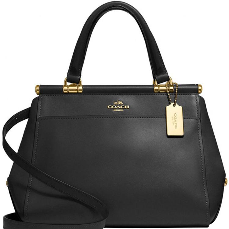 coach black leather handbag