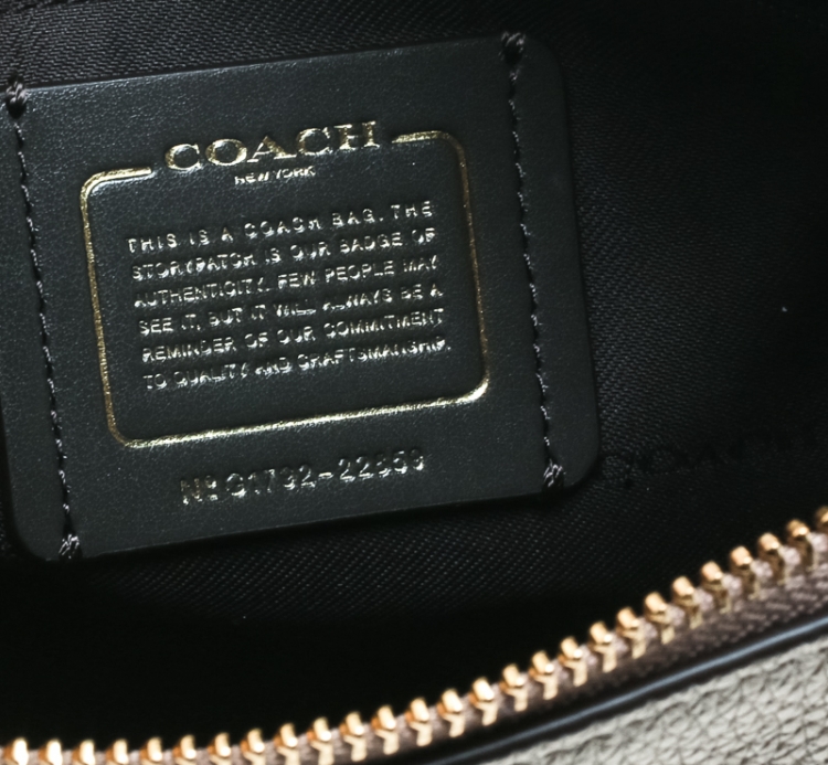 Pre Owned Coach Metallic Gold Leather Top Handle Shoulder Bag