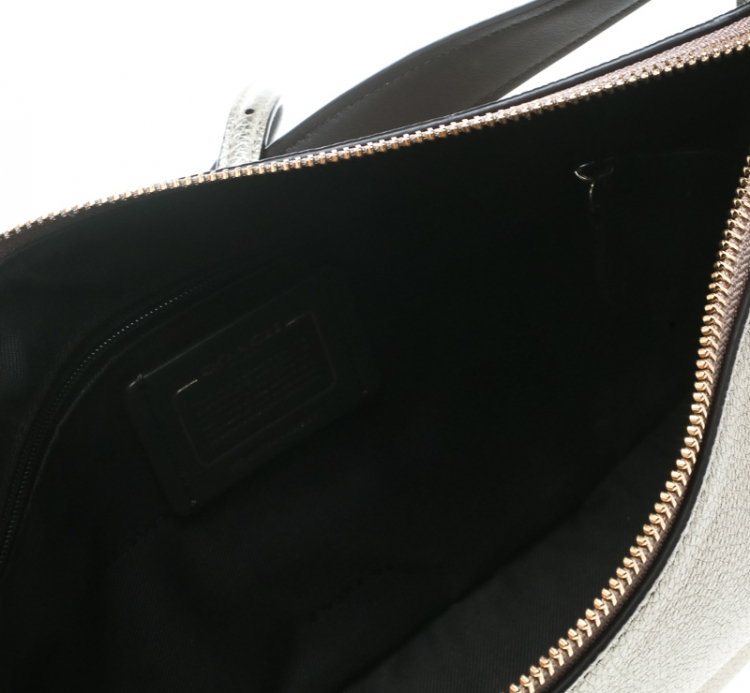 Pre Owned Coach Metallic Gold Leather Top Handle Shoulder Bag