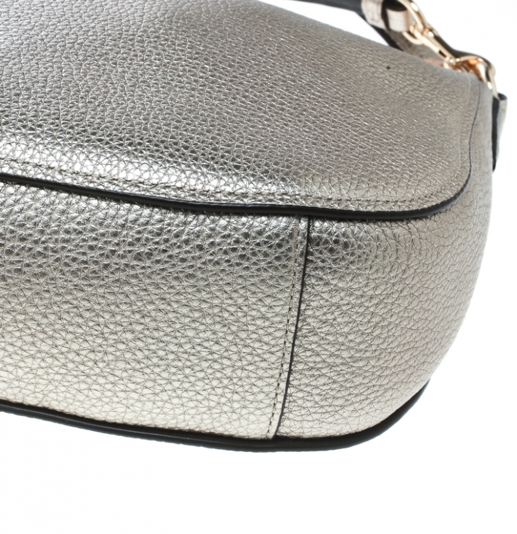 Pre Owned Coach Metallic Gold Leather Top Handle Shoulder Bag