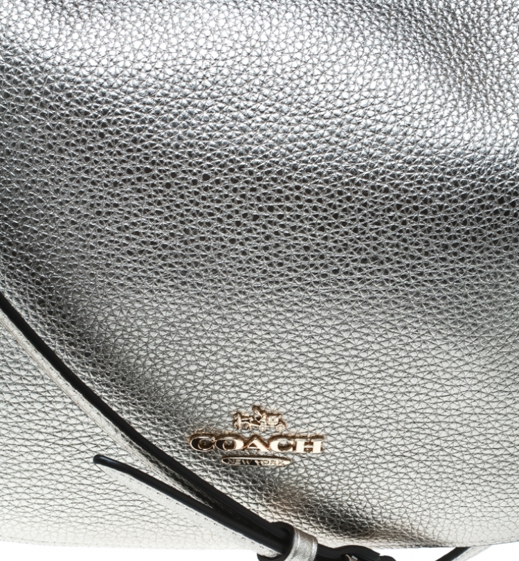 Pre Owned Coach Metallic Gold Leather Top Handle Shoulder Bag