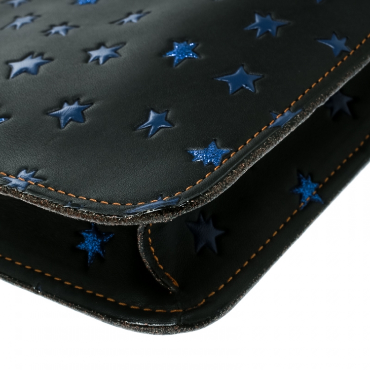 Pre Owned Coach Black Star Print Leather Soho Crossbody Bag