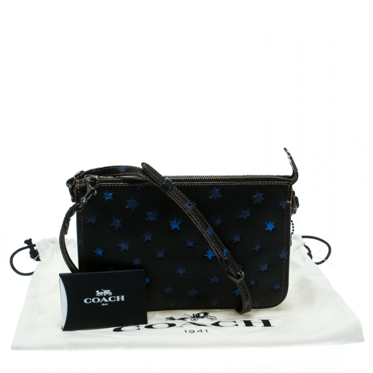 Pre Owned Coach Black Star Print Leather Soho Crossbody Bag