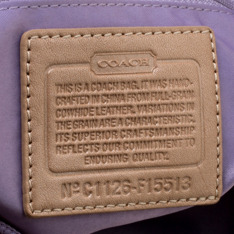 Pre Owned Coach Shimmering Beige Leather Top Handle Bag