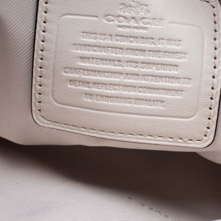 Pre Owned Coach Beige Signature Canvas and Leather Shoulder Bag