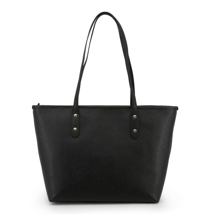 Pre Owned Coach Black Crossgrain Leather City Zip Tote