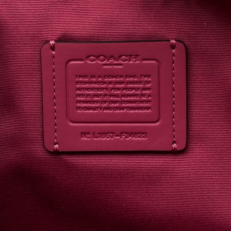 Pre Owned Coach Coral Pink Leather Mae Crossbody Bag