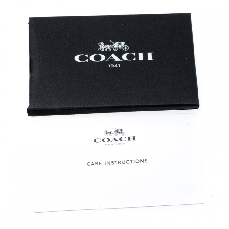 Pre Owned Coach Dark Burgundy Quilted Leather Rivets Zip Around Wallet