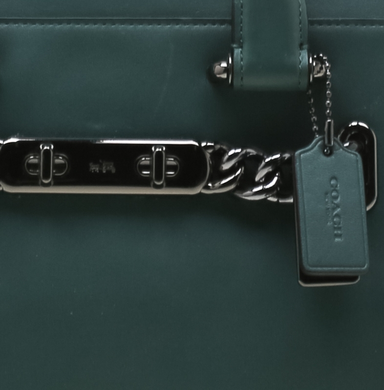 Pre Owned Coach Deep Green Leather Swagger 27 Satchel