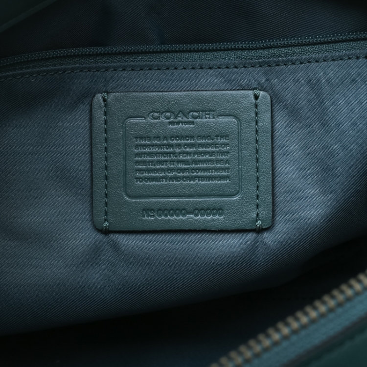 Pre Owned Coach Deep Green Leather Swagger 27 Satchel