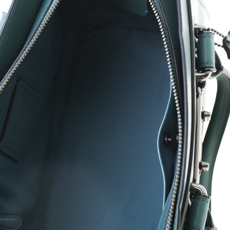 Pre Owned Coach Deep Green Leather Swagger 27 Satchel