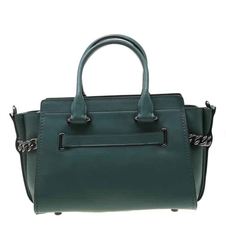 Pre Owned Coach Deep Green Leather Swagger 27 Satchel