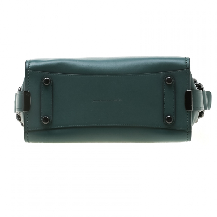 Pre Owned Coach Deep Green Leather Swagger 27 Satchel