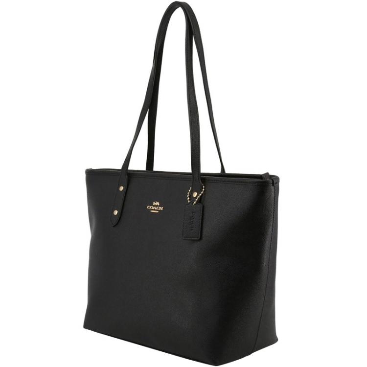 coach city zip tote black