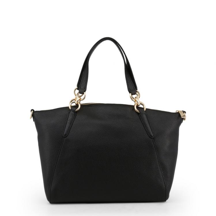 Pre Owned Coach Black Pebble Leather Small Kelsey Satchel Bag