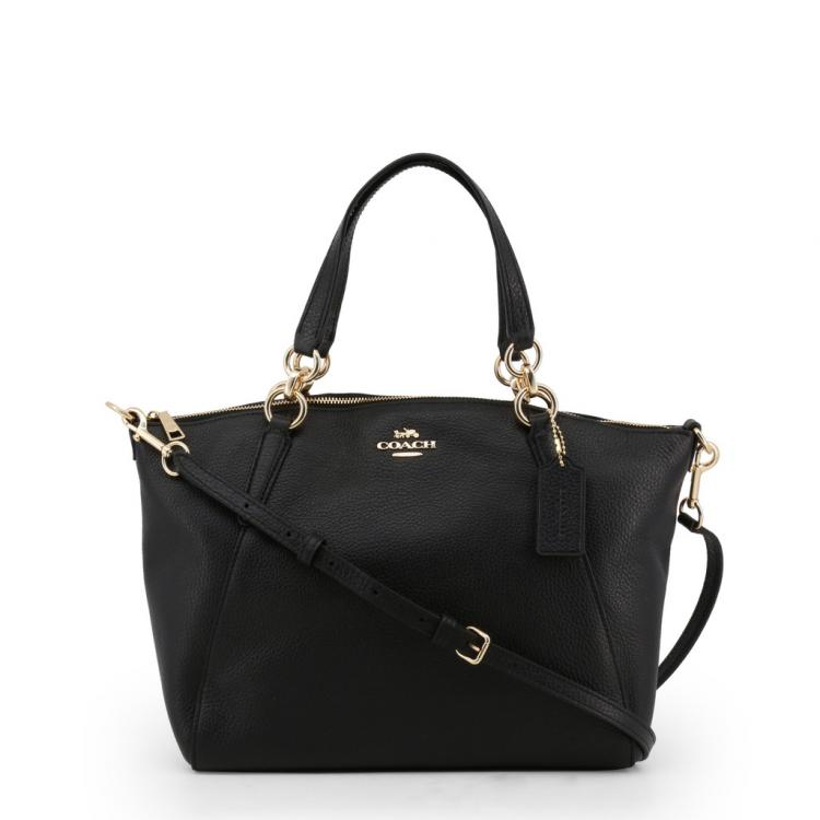 Pre Owned Coach Black Pebble Leather Small Kelsey Satchel Bag