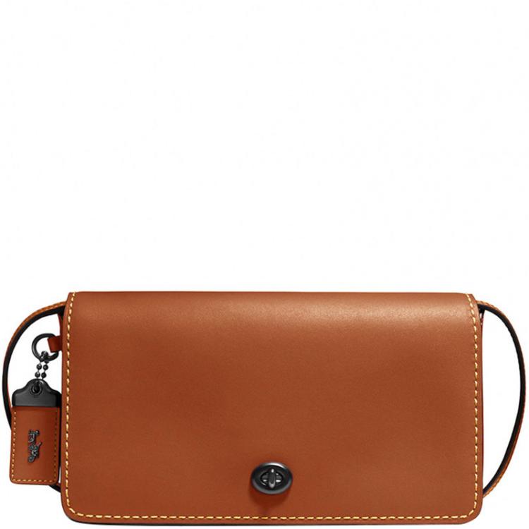 Coach Brown Leather Dinky Crossbody Bag Coach The Luxury Closet