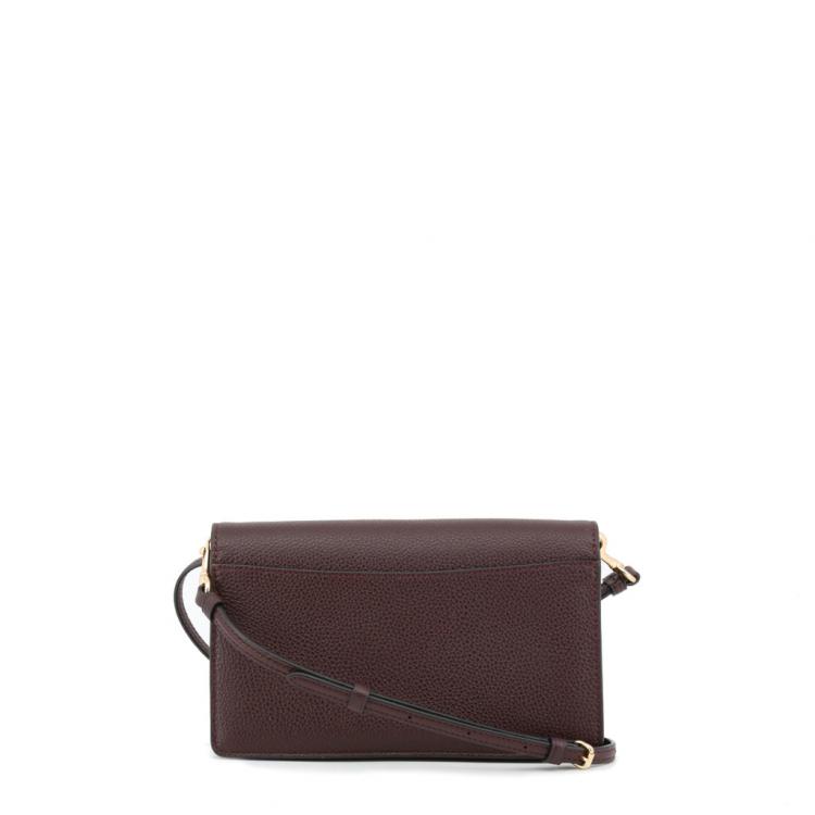 Pre Owned Coach Dark Brown Pebbled Leather Hayden Foldover Clutch Bag