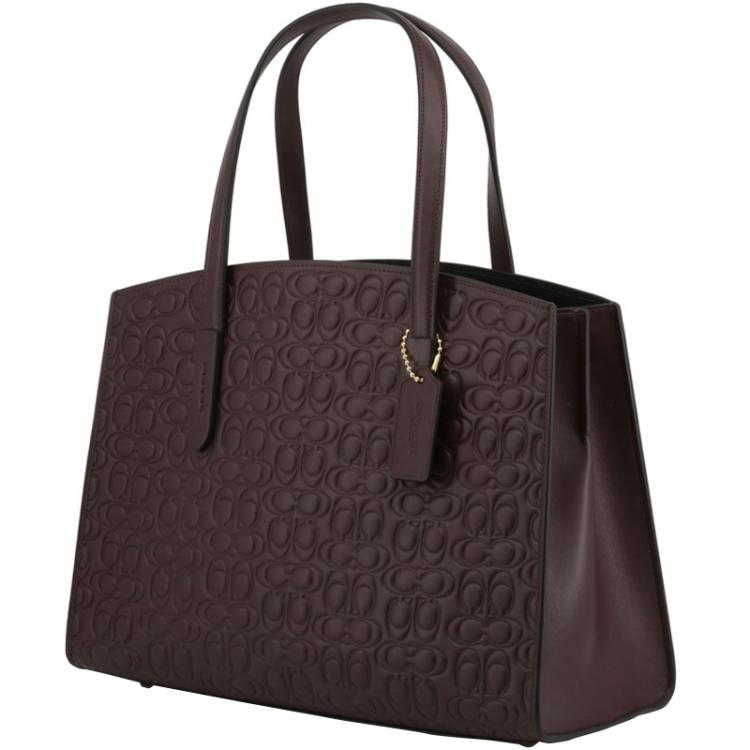Coach Bags | Coach Wine Leather Town Tote | Color: Purple/Red | Size: Os | Danipaxto's Closet