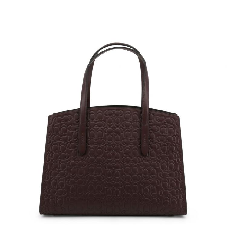Pre Owned Coach Oxblood Signature Leather Charlie Carryall Bag