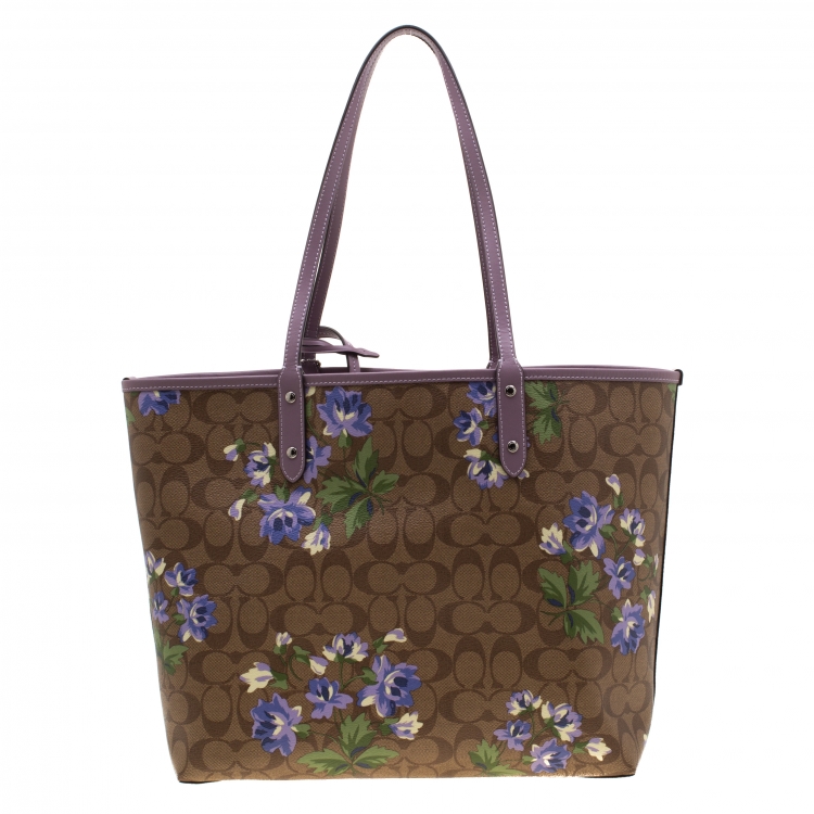 purple flower coach bag