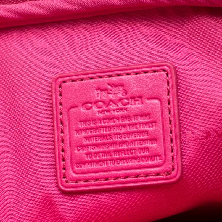 Pre Owned Coach Pink Leather Crossbody Bag