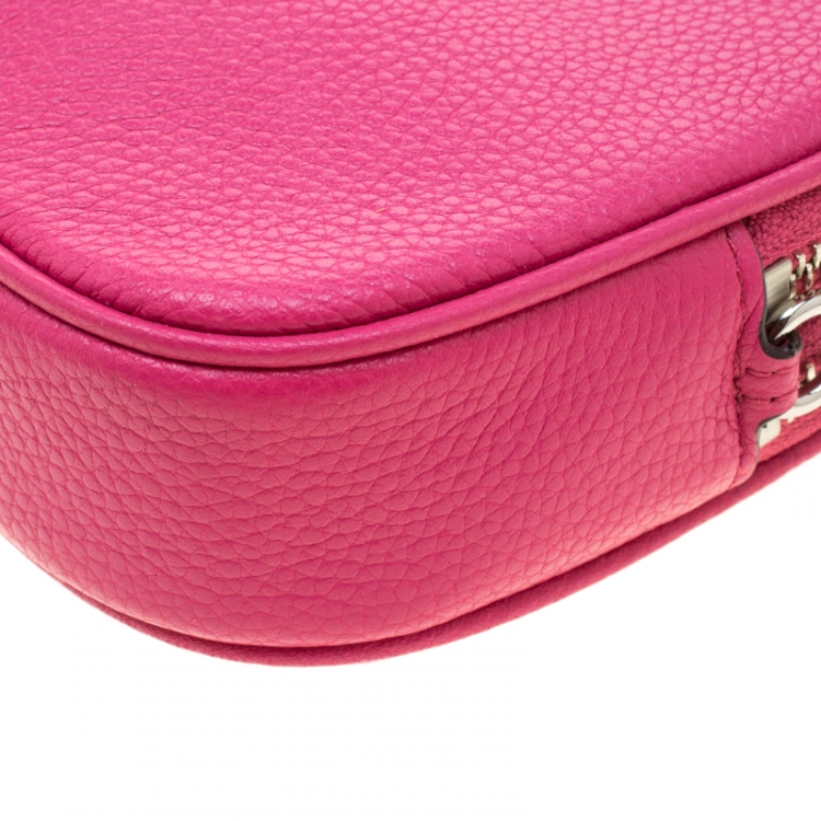 Pre Owned Coach Pink Leather Crossbody Bag