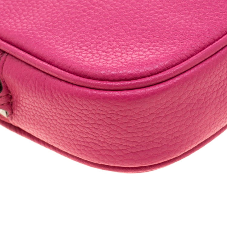 Pre Owned Coach Pink Leather Crossbody Bag