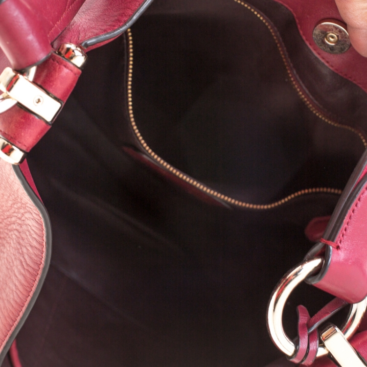 Pre Owned Coach Burgundy Leather Nomad Hobo