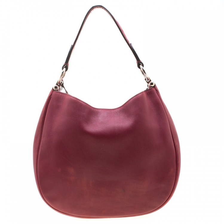Pre Owned Coach Burgundy Leather Nomad Hobo