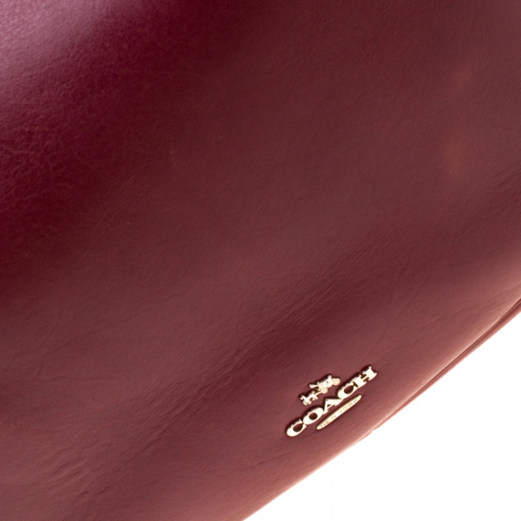 Pre Owned Coach Burgundy Leather Nomad Hobo